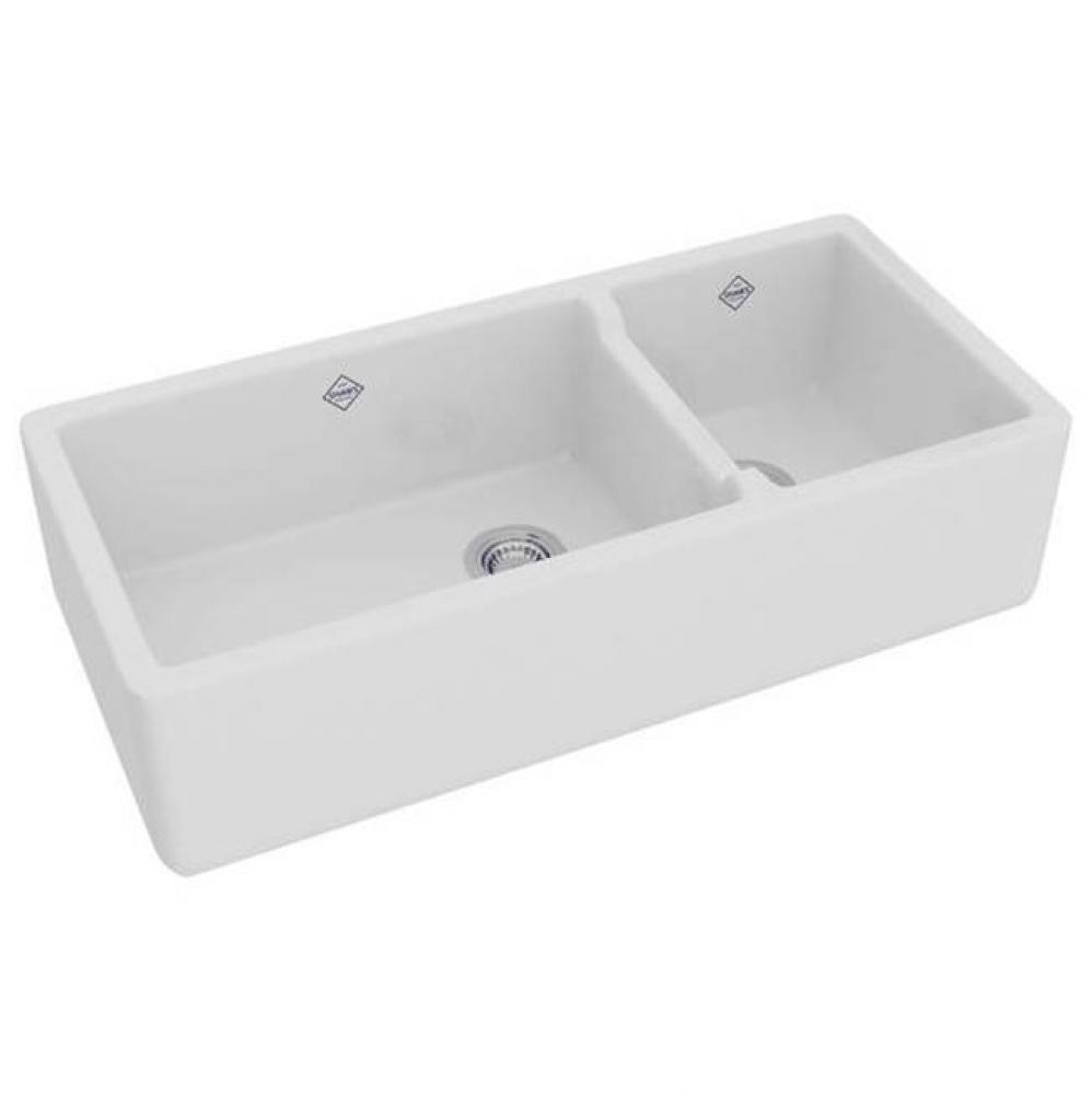 Lancaster™ 40'' Double Bowl Farmhouse Apron Front Fireclay Kitchen Sink