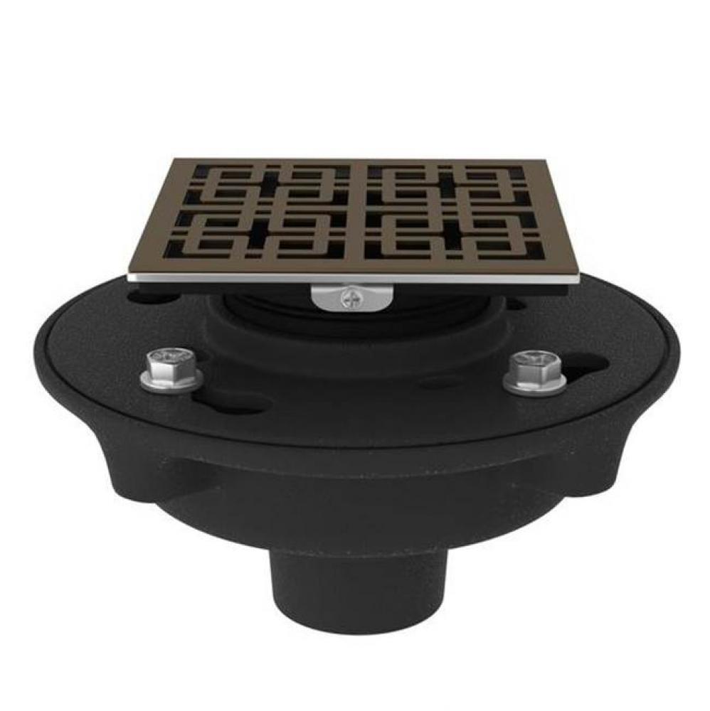 Kit Rohl Decorative Shower Drain Weave Complete Cast Iron Drain Assembly Includes 2'' No