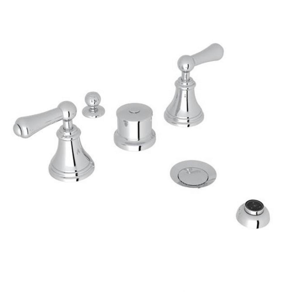 Perrin & Rowe® Georgian Era 5-Hole Bidet Faucet with Lever Handles in Polished Chrome