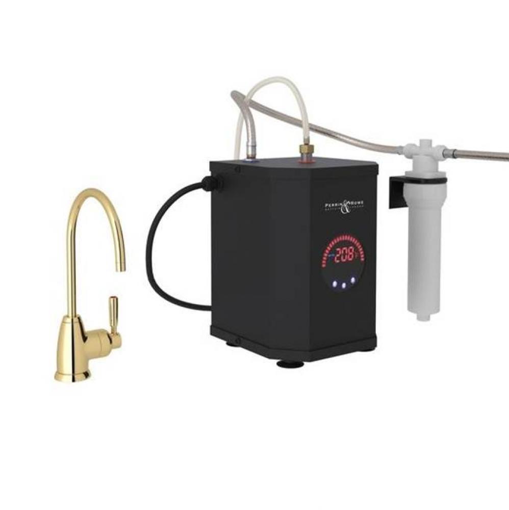 Perrin & Rowe® Holborn C-Spout Hot Water Faucet, Tank And Filter Kit with Lever Handles i