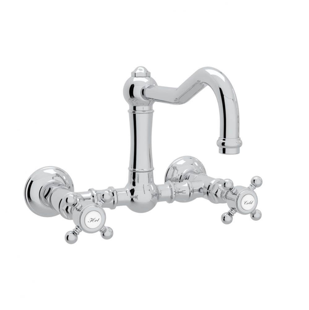 Acqui® Wall Mount Bridge Kitchen Faucet With Column Spout