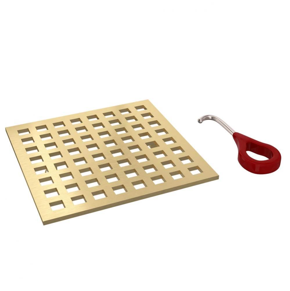 Rohl Decorative Shower Drain Matrix 5'' Decorative Drain Cover In Satin Gold With Cover