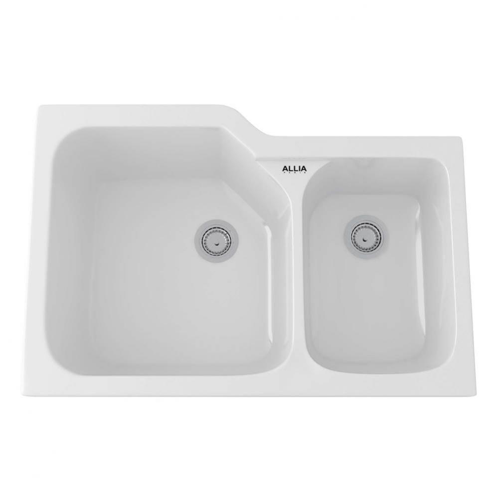 Allia™ 33'' Fireclay 2 Bowl Undermount Kitchen Sink