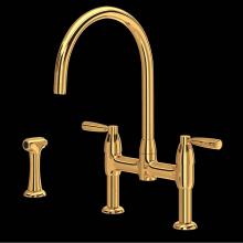 Rohl U.4273LS-EG-2 - Holborn™ Bridge Kitchen Faucet With C-Spout and Side Spray