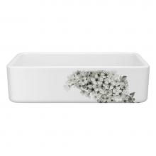 Rohl RC3618WHBSGG - 36'' Lancaster Single Bowl Farmhouse Apron Front Fireclay Kitchen Sink With Blossom Desi