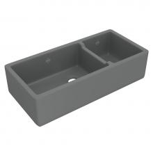 Rohl RC4019MG - 40'' Lancaster Double Bowl Farmhouse Apron Front Fireclay Kitchen Sink