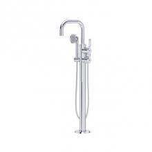 Rohl U.TAR05F1HTAPC - Armstrong™ Single Hole Floor Mount Tub Filler Trim With U-Spout