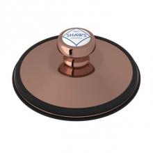 Rohl 745RG - Shaws I.S.E. Disposal Stopper In Rose Gold With Black Rubber Gasket Or Seal And Shaws Logo Branded