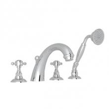 Rohl A2104XCAPC - Rohl Country Bath San Julio Four Hole Deck Mounted Tub Filler