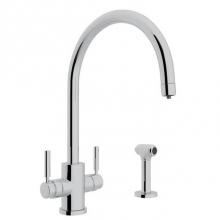 Rohl U.12931LS-APC-2 - Holborn™ Two Handle Filter Kitchen Faucet with Side Spray