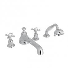 Rohl U.3738X-APC - Edwardian™ 4-Hole Deck Mount Tub Filler With Low Spout