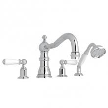 Rohl U.3745L-APC - Edwardian™ 4-Hole Deck Mount Tub Filler With Column Spout