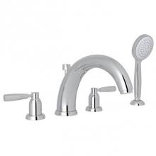 Rohl U.3848LS-APC - Holborn™ 4-Hole Deck Mount Tub Filler With U-Spout