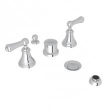 Rohl U.3970LS-APC - Perrin & Rowe® Georgian Era 5-Hole Bidet Faucet with Lever Handles in Polished Chrome