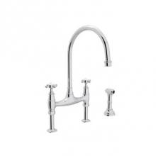 Rohl U.4718X-APC-2 - Georgian Era™ Bridge Kitchen Faucet With Side Spray