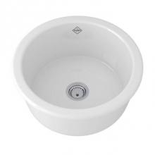 Rohl UM1807WH - Lancaster™ 18'' Single Bowl Round Bar/Food Prep Fireclay Kitchen Sink