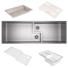 Rohl RUWKIT49162SB - Culinario™ 50'' Stainless Steel Chef/Workstation Sink With Accessories