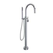 Rohl TTE06F1LMAPC - Tenerife™ Single Hole Floor Mount Tub Filler Trim