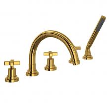 Rohl A2214XMULB - Lombardia® 5-Hole Deck Mount Tub Filler With C-Spout