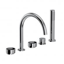 Rohl EC06D5IWAPC - Eclissi™ 5-Hole Deck Mount Tub Filler With C-Spout