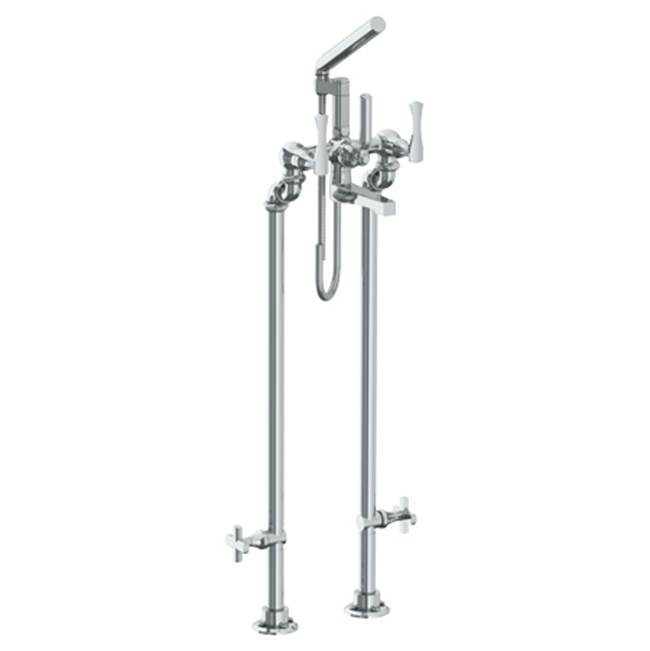 Floor Standing Bath Set with Hand Shower and Shut-Off Valves