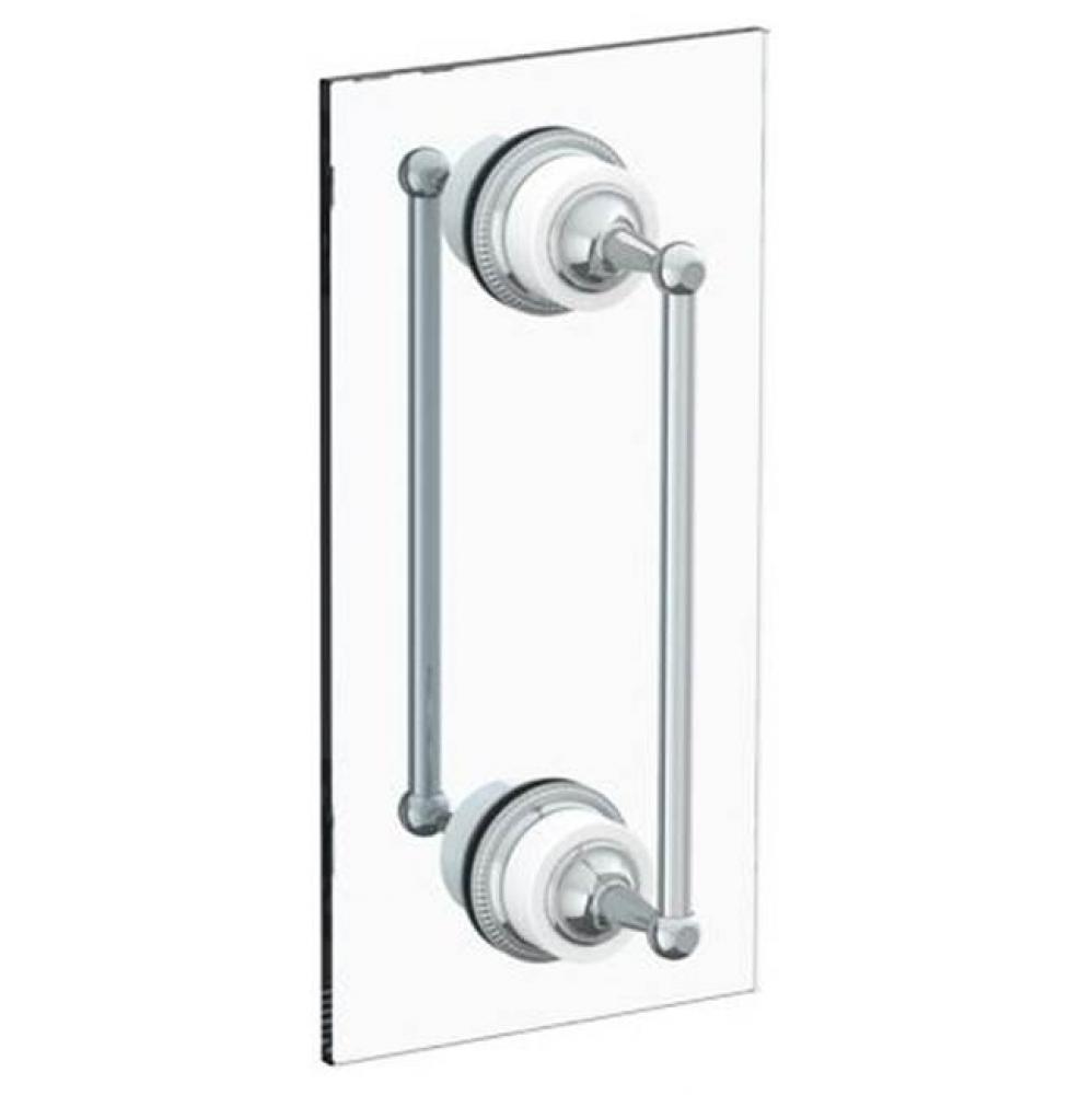 Venetian 12'' double shower door pull/ glass mount towel bar