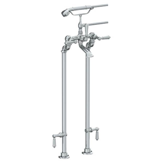 Floor Standing Bath Set with Hand Shower and Shut-Off Valves