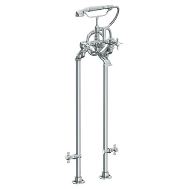 Floor Standing Bath Set with Hand Shower and Shut-Off Valves