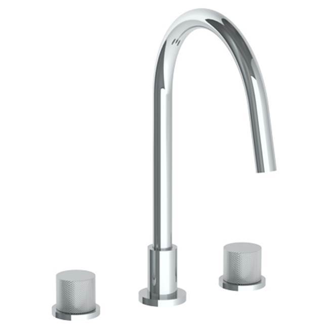 Deck Mounted 3 Hole Gooseneck Kitchen Faucet