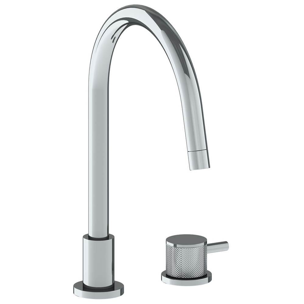 Deck Mounted 2 Hole Gooseneck Kitchen Faucet