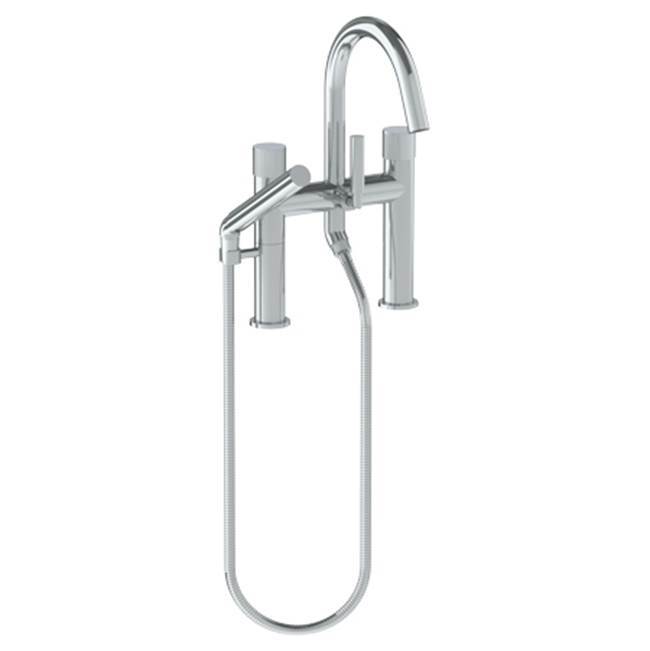 Deck Mounted Exposed Gooseneck Bath Set with Hand Shower