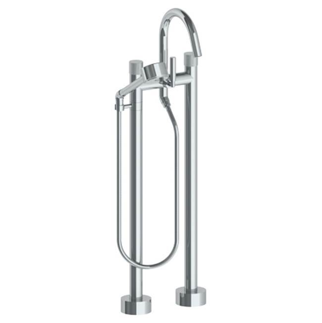 Floor Standing Bath set with Gooseneck Spout and Volume Hand Shower