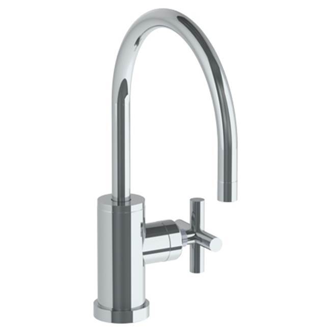 Deck Mounted 1 Hole Gooseneck Kitchen Faucet