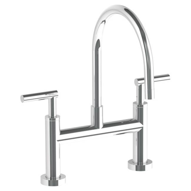 Deck Mounted Bridge Gooseneck Kitchen Faucet