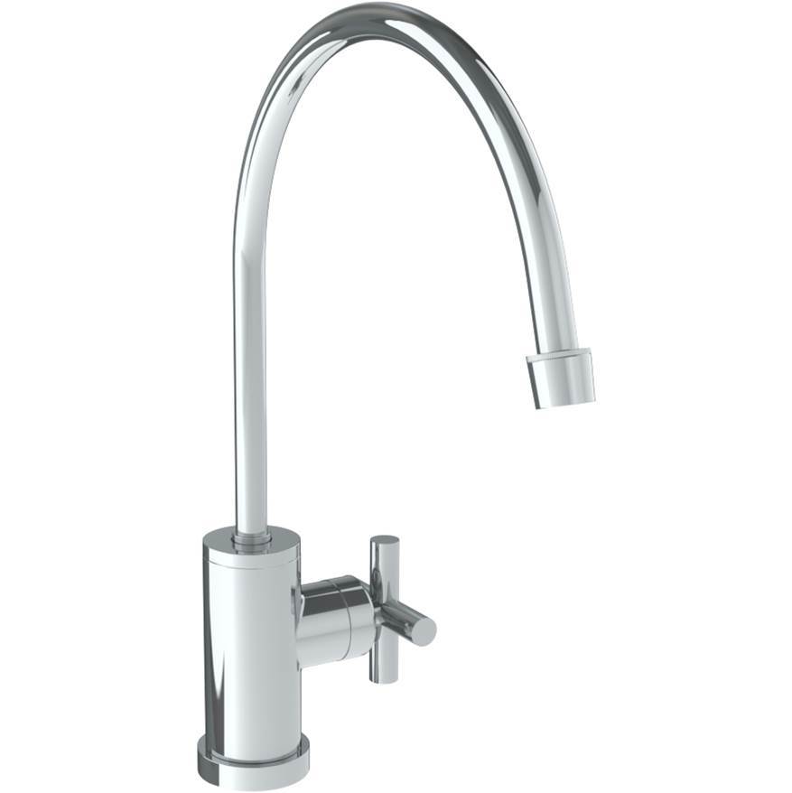 Deck Mounted 1 Hole Extended Gooseneck Kitchen Faucet