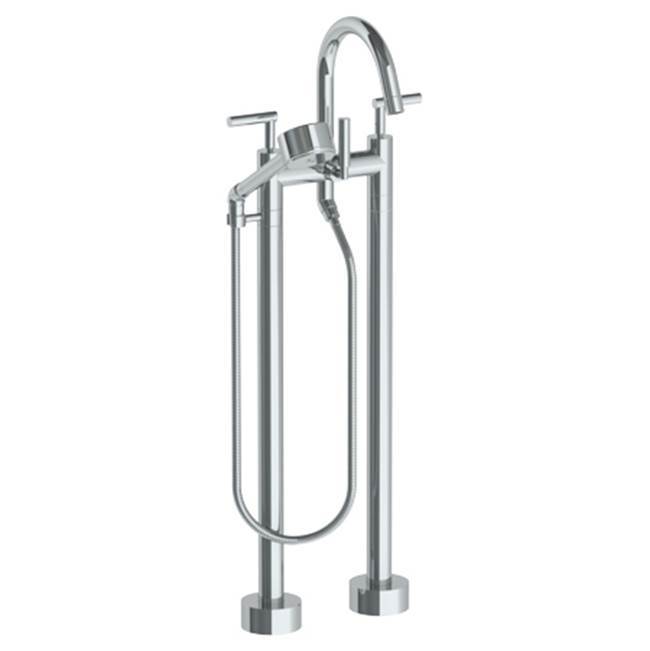 Floor Standing Bath set with Gooseneck Spout and Volume Hand Shower