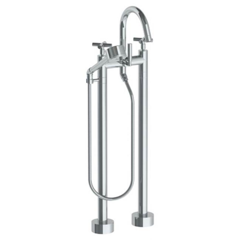 Floor Standing Bath set with Gooseneck Spout and Volume  Hand Shower