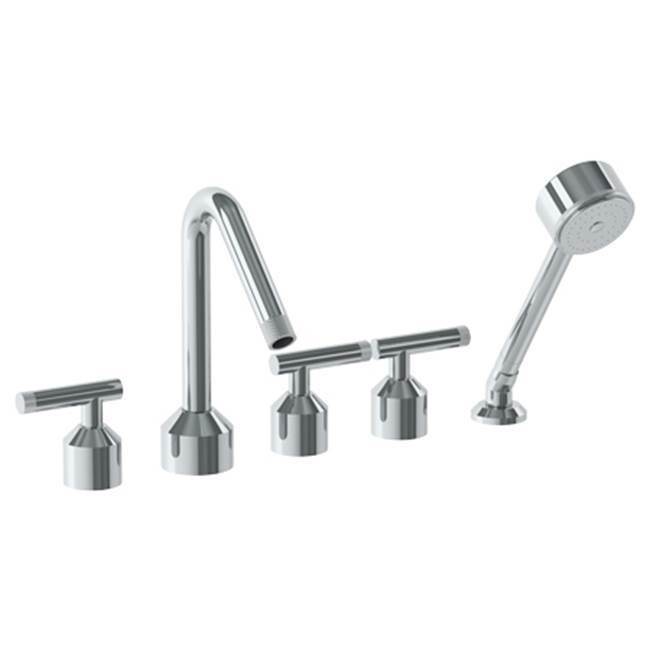 Deck Mounted 5 Hole Bath set with Angled Spout