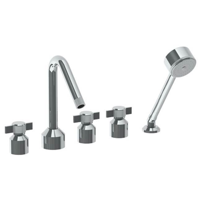 Deck Mounted 5 Hole Bath set with Angled Spout