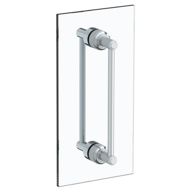 Transitional 12'' double shower door pull/ glass mount towel bar