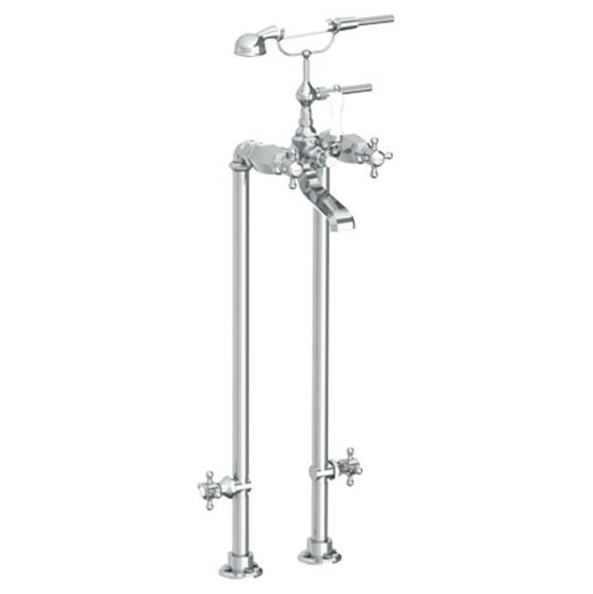 Floor Standing Bath Set with Hand Shower and Shut-Off Valves