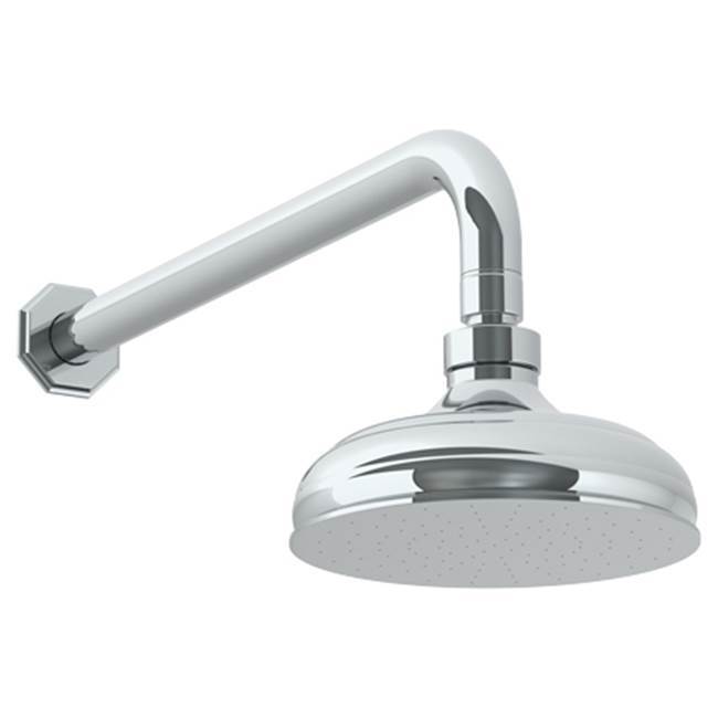 Wall Mounted Showerhead, 6''dia, with 14'' Arm and Flange