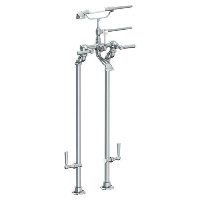 Floor Standing Bath Set with Hand Shower and Shut-Off Valves