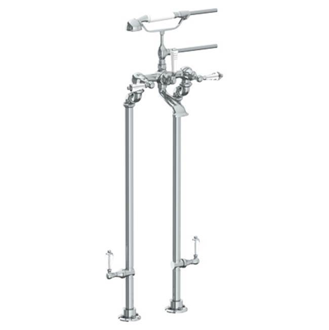 Floor Standing Bath Set with Hand Shower and Shut-Off Valves