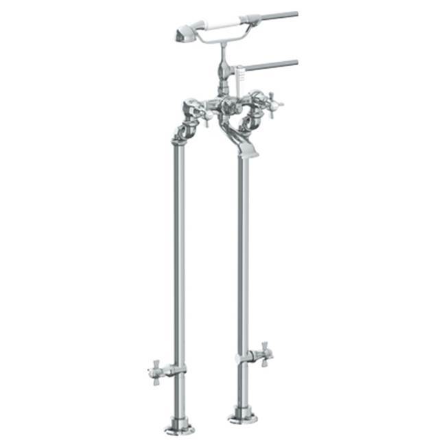 Floor Standing Bath Set with Hand Shower and Shut-Off Valves