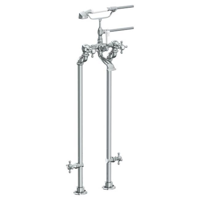 Floor Standing Bath Set with Hand Shower and Shut-Off Valves