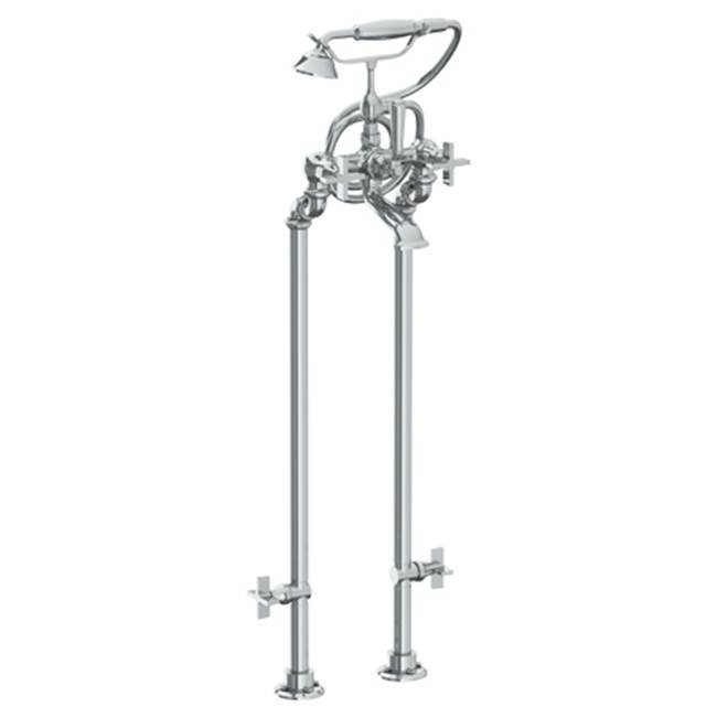 Floor Standing Bath Set with Hand Shower and Shut-Off Valves