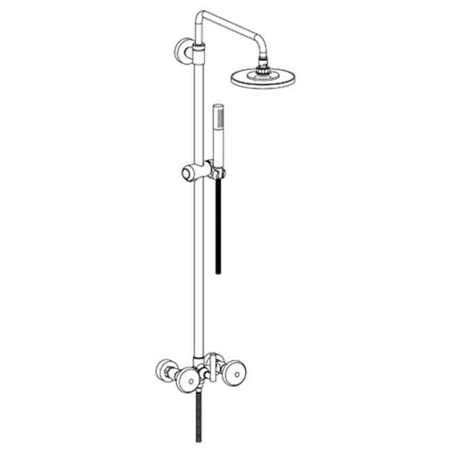 Wall Mounted Exposed Shower with Hand Shower