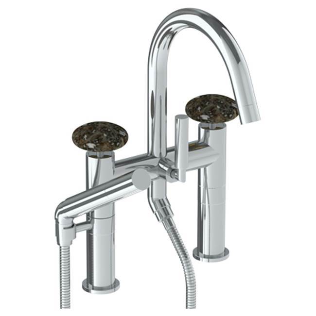 Deck Mounted Exposed Gooseneck Bath Set with Hand Shower