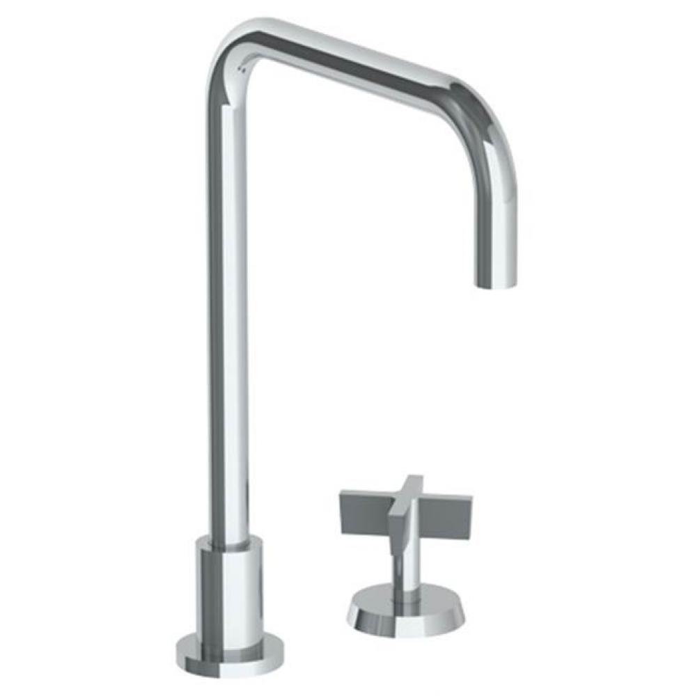 Deck Mounted 2 Hole Square Top Kitchen Faucet